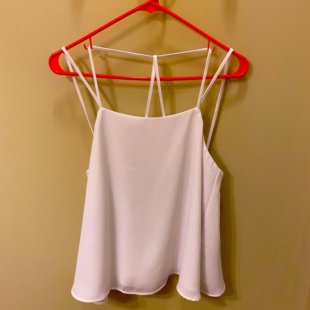 White strappy low back TOBI tank